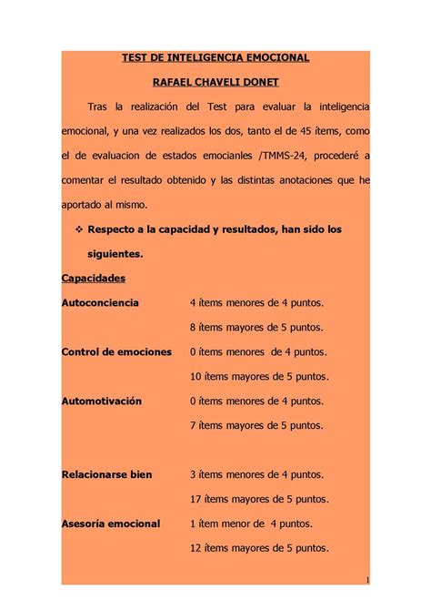 Calam O Test Inteligencia Emocional