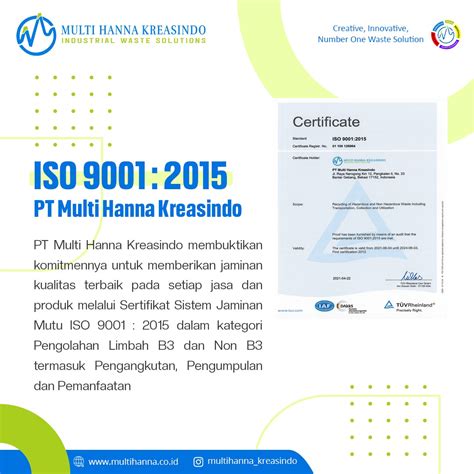 Pengertian Sertifikasi Iso 9001 2015 Sistem Manajemen Mutu Pt Multi
