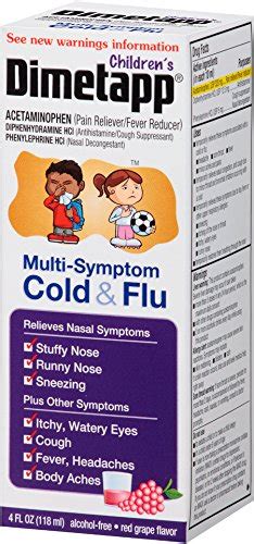 Childrens Dimetapp Multi Symptom Cold And Flu 4 Fl Oz Red Grape