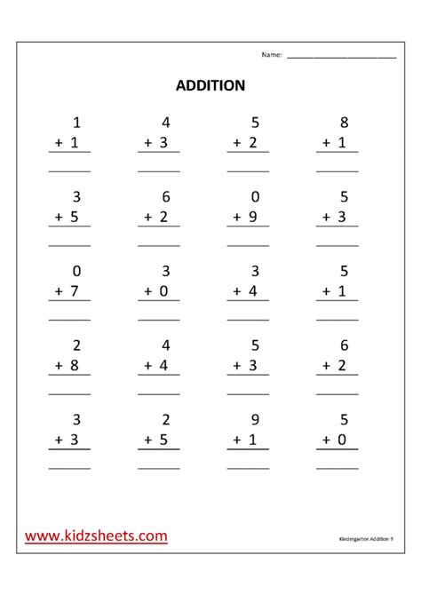 Choose the lessons that are most. Kindergarten Addition Math Practice Worksheet