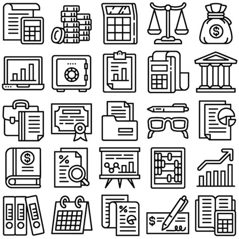 Premium Vector Accounting Icon Set Outline Style