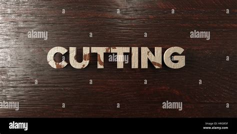 Cutting Grungy Wooden Headline On Maple 3d Rendered Royalty Free