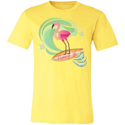 Surfs Up Flamingo Life Unisex Jersey Short Sleeve T Shirt In 12 Colors