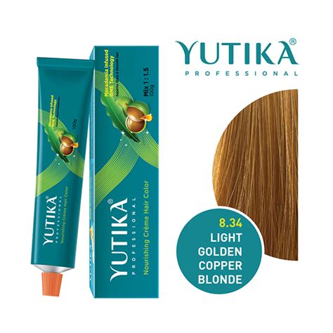 Buy Yutika Creme Hair Color 8 34 Light Golden Copper Blonde 100 Gm