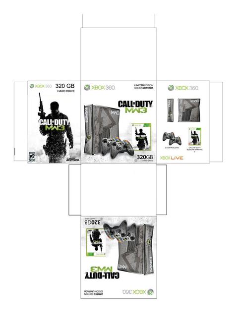 Xbox 360 Slim Modern Warfare 3 Papercraft By Facundoneglia Paper