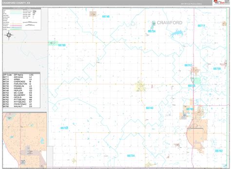 Crawford County Ks Wall Map Premium Style By Marketmaps Mapsales