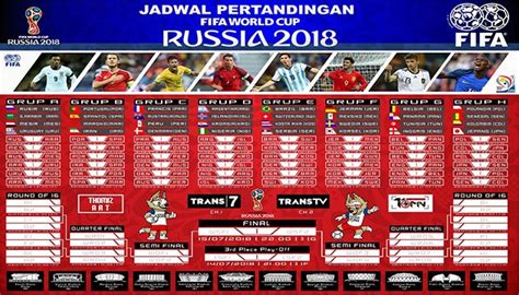 Tim mana yang akan bertahan hingga ke final dan juara? Jadwal Lengkap Pertandingan Piala Dunia 2018 - Dewabookie ...