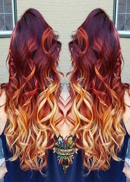 Wonderful Sunset Hair Color Sunset Hair Fire Ombre Hair Hair Styles