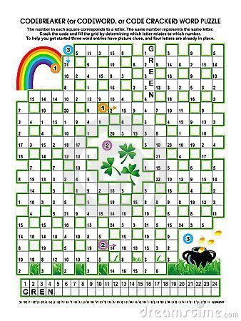Dltk's crafts for kids st. Codebreaker word puzzle, St. Patrick s Day themed | St ...