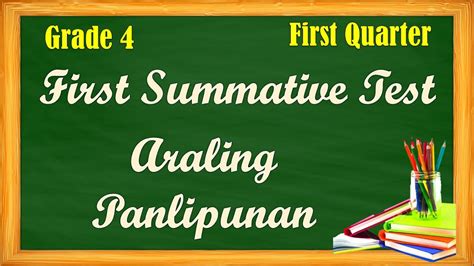 First Summative Test Araling Panlipunan 4 First Quarter YouTube