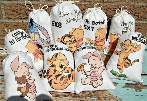 9 Baby Winnie The Pooh And Friends Favor Bags Birthday Party Etsy