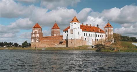 Mir Belarus Mir Castle Complex From Side Of Lake Unesco World