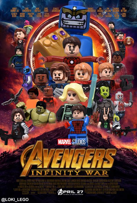 Avengers Infinity War Poster Recreated In Lego Future Ruler Of Midgard