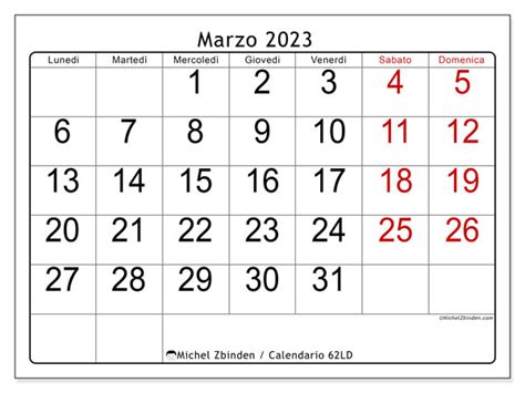 Calendario Marzo 2023 Da Stampare “77ld” Michel Zbinden Ch