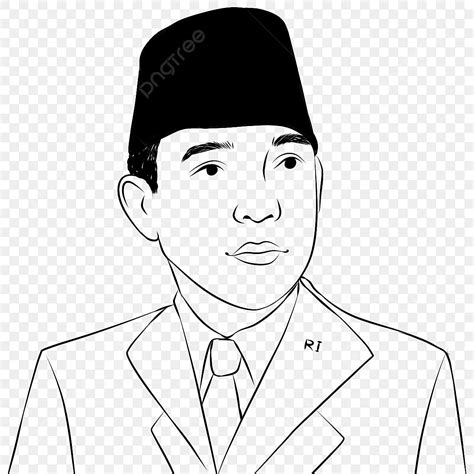 Pahlawan Indonesia Soekarno Merusak Ikon Seni Garis Ikon Garis Seni