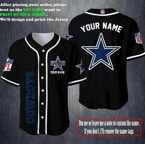 Dallas Cowboys Fan Made Personalized Custom Baseball Jersey Etsy