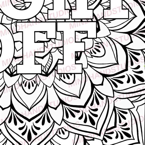 Coloring Page Fuck Right Off Sassy Coloring Page Print Etsy