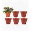 Plastic 12 Inch Set Of 6 Flower Pots/ Planters/ Container  Brown Buy