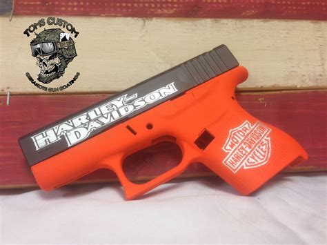 The only items replaced are considered normal maintenance items like the drive belt and the rubber. Harley Theme Glock done in Cerakote 3 colors - Toms Custom ...