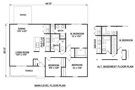 Ranch Plan 1200 Square Feet 3 Bedrooms 2 Bathrooms 340 00011