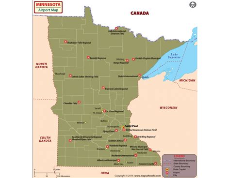 Buy Minnesota Airports Map