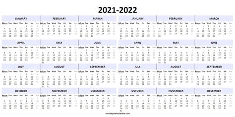 Download 2021 calendar printable with holidays, hd desktop wallpapers, yearly and monthly templates, 12 months, 6 months, half year, pdf, ms word, excel, floral and cute. Editable Academic Calendar 2021-22 | Blank Calendar Template Free