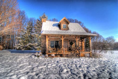 Cozy Winter Cabin Timber Frame Homes Hearthstone Log Homes Log