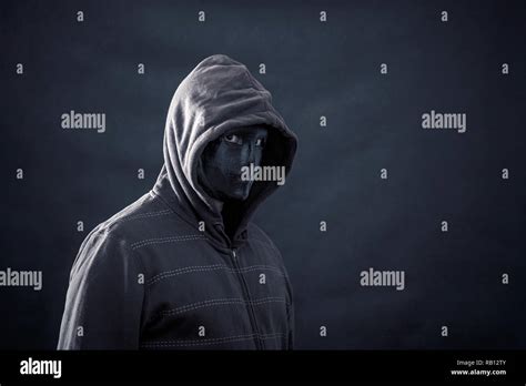 Black Hooded Scary Man Hi Res Stock Photography And Images Alamy