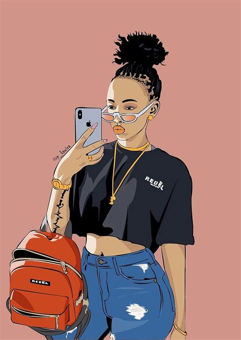 Iphone Swag Black Girl Cartoon Wallpaper Search Image