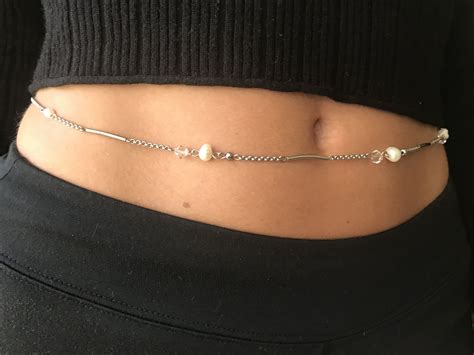 Good Luck Pearl Belly Chain Stainless Steel Belly Chain Body Jewelry