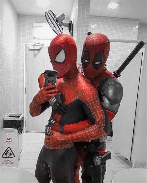 ♥️👬😍 Spideypool Deadpool Cosplay Gay Halloween Costumes