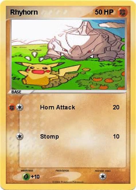 Pokémon Rhyhorn Horn Attack My Pokemon Card