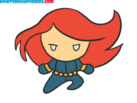 How To Draw Black Widow Easy Drawing Tutorial For Kids