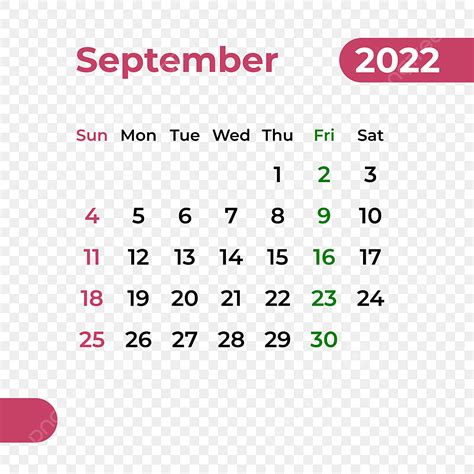 September Calendar Vector Design Images 2022 September Calendar