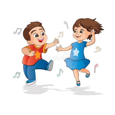 Children Are Dancing Boy And Girl At The Disco Stock Vector