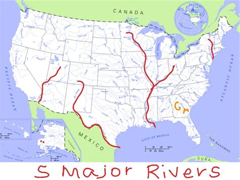 Major Rivers Usa Map Printable Map Of Usa