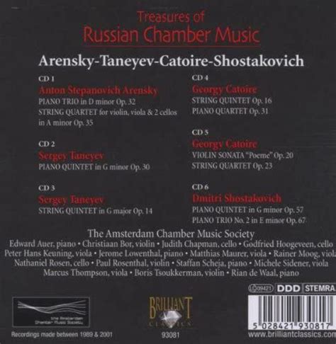 The Amsterdam Chamber Music Society Treasures Of Russian Chamber Music