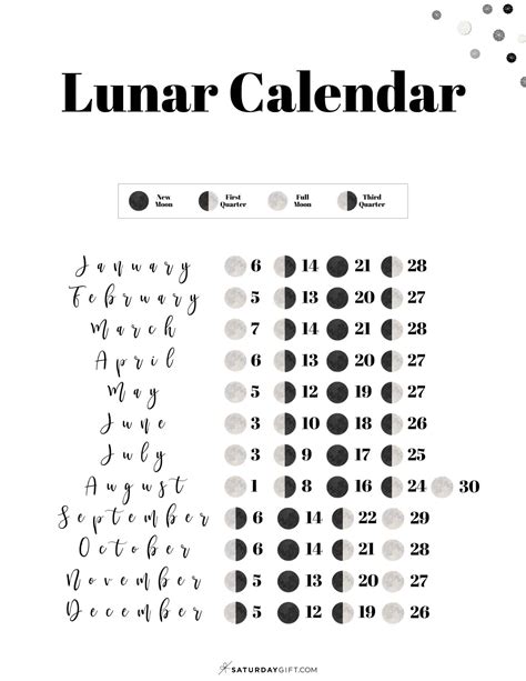Moon Phase Calendar Cute And Free Printable 2023 Lunar Calendar