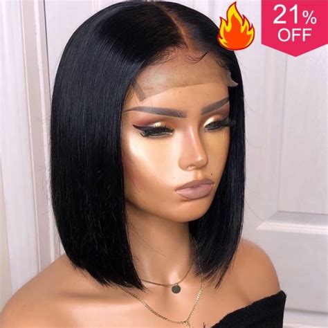 Bythairshop Loose Wave Remy Human Hair Wigs With Side Bangs For Black