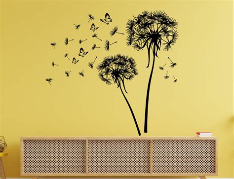 Dandelion Wall Decalflowers Wall Decalwindow Etsy