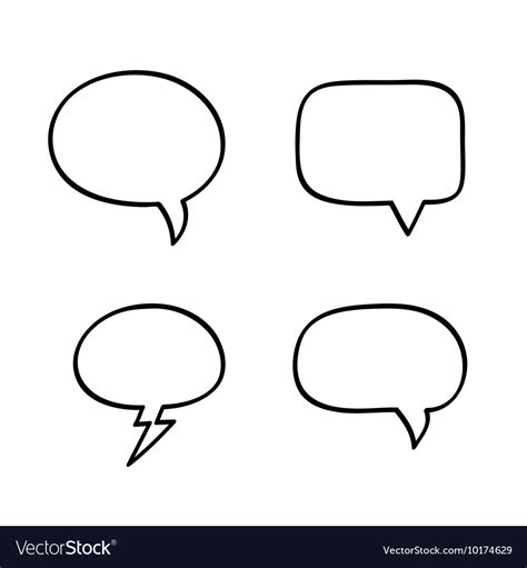 Hand Drawn Speech Bubbles Royalty Free Vector Image
