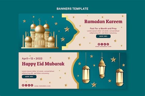 Premium Vector Gradient Ramadan Horizontal Banners Set