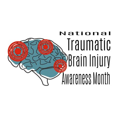 National Traumatic Brain Injury Awareness Month Schematic Image Of
