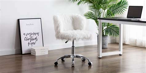 Browse a variety of modern furniture, housewares and decor. Frances Faux Fur Office Chair in White