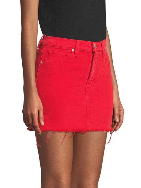 Hudson Jeans Womens Viper Denim Mini Skirt Cherry In Red Lyst