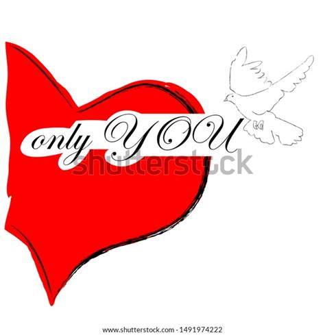 Love Youromantic Scene Big Heart Flying Stock Vector Royalty Free 1491974222 Shutterstock