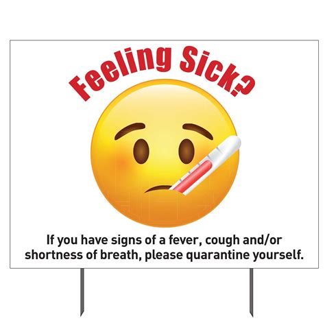 “feeling Sick” Double Sided Yard Sign 23x17 In Plum Grove