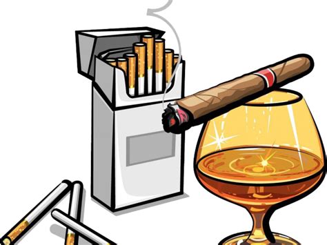Tobacco Clipart Cigarette Alcohol Whiskey And Cigar Clipart Png