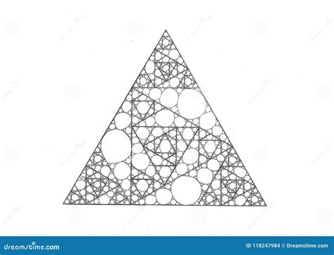 Drawing Of A Triangles Made Of Smaller Triangles Stock Illustration