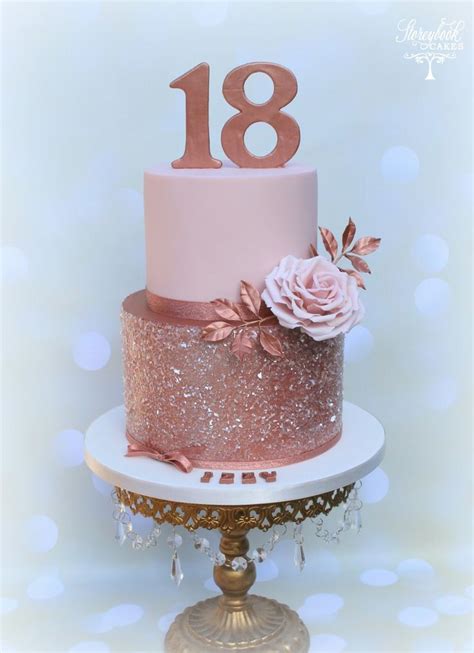 Top off your 18th birthday ideas with. Rose Gold Birthday Cake Rose gold 18th birthday cake, rose ...